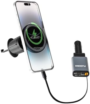 Revolutionize Your Road Trips with the Flexino 2-in-1 Retractable Car Charger and Magnetic Phone Holder for i Phone 16 – 57 W Fast Charging & 360° Viewing Flexibility – Ideal i Phone Accessories for Seamless Navigation and Hands-Free Convenience