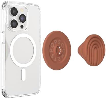 Mag Safe-Compatible Pop Socket Grip & Stand – Secure Magnetic Phone Accessory for Uninterrupted Wireless Charging, Stylish Curves Mist Design for Enhanced Hands-Free Viewing and Texting Experience