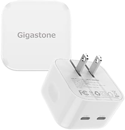 Gigastone Dual-Port 25 W USB-C Wall Charger 2-Pack – Fast Charging Power Adapter for i Phone 16/15/14/13/12 Series | PD 3.0 Technology | Compact Travel Charger for Enhanced Compatibility and Safety Features | Rapid Charging Solution for On-the-Go Users