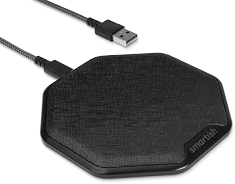 Smartish Charge Island 15 W Fast Wireless Charger – Qi-Certified Non-Slip Charging Pad for i Phone, Samsung Galaxy & Air Pods Pro – Enhance Efficiency with Sleek Design & Built-in Safety Features – Ideal for Home & Office Charging Solutions