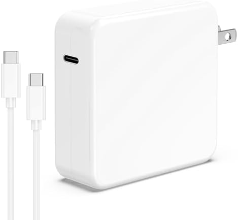 Ultra-Fast 100 W USB-C Charger for Mac Book Pro & Air – Compact Power Adapter with Enhanced Charging Efficiency for 13-16 Inch Models | Compatible with All USB-C Devices | Safety Certified with Smart Chip Protection – Perfect for On-the-Go Power Needs