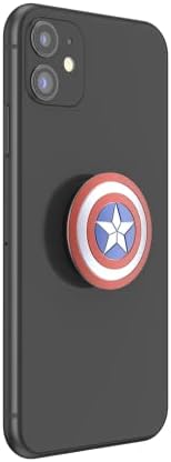 Marvel Captain America Mag Safe Pop Socket Grip – Secure Enamel Phone Holder with Kickstand, Wireless Charging Ready, Lightweight Design for Ultimate Usability and Marvel Fandom Style