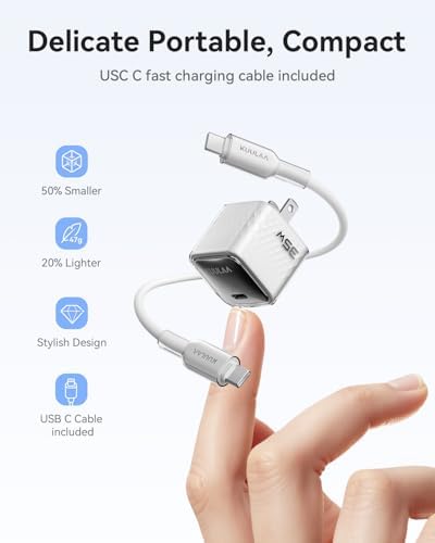 Kuulaa 35 W Ga N USB C Charger Block – Ultra-Compact Fast Charging Adapter for i Phone 16/15/14/13 & Galaxy S25/S24/S23 – Advanced PPS Technology for Customized Power Delivery – Perfect for Travel and Daily Use with Enhanced Safety Features