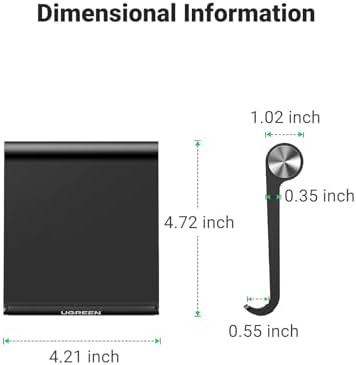 UGREEN Dual Pack Adjustable Tablet Stand Holder for Desk – Versatile i Pad and Phone Support for Enhanced Productivity, Ergonomic Comfort, and Sleek Design in Black and White – Perfect for Home and Office Use, Multi-Angle Viewing, and Portable Convenience
