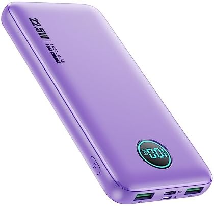 Ultra-Slim 10800 m Ah Portable Power Bank with LCD Display – Dual QC 4.0 & PD Fast Charging for i Phone 15, Android & Samsung Galaxy – Lightweight Travel Companion for Continuous Device Power