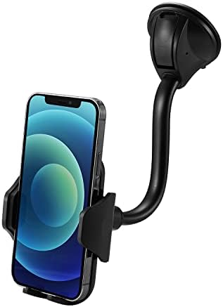 Transform Your Drive with the LAX Gadgets Suction Cup Car Phone Mount – Securely Attaches to Windshield or Dashboard for Ultimate Convenience, Compatible with i Phone 13, 12, 11, Samsung Galaxy S20, Note 8, and GPS Devices – Enhance Safety and Navigation Experience with Adjustable Viewing Angles and Quick-Release Functionality