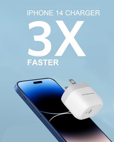 Power Lot Ga N 20 W MFi Certified USB-C Wall Charger with 4 ft Lightning Cable – Fast Charging Adapter for i Phone 15/14/13/12, i Pad Pro, Air Pods, and i Watch SE/7/8 – Foldable Design for Ultimate Portability and PD 3.0 Technology for Enhanced Speed