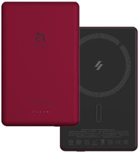 ADAM ELEMENTS Gravity C5 Magnetic Wireless Power Bank – Ultra-Fast Charging for i Phone 12-16 & Air Pods – Sleek Red Design, Effortless Magnetic Alignment, Lightweight & Portable Charging Solution for On-the-Go Users