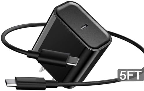 Rapid 18 W Motorola Fast Charger with 5 FT USB-C Cable – Ultimate Charging Solution for Moto G Play, Power, Edge & Stylus Models (2023/2024) – Compact & Portable Design for Efficient On-the-Go Power – Enhanced Compatibility & Reliability for Everyday Use