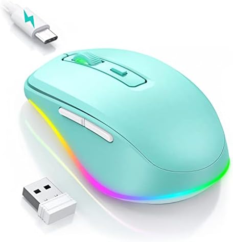 PEIOUS Rechargeable Wireless Mouse with LED – Innovative Jiggler Technology to Keep Your Computer Awake – Sleek Black Design for Optimal Comfort and Productivity