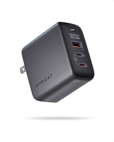 65 W Ga N III USB-C Charger – 3-Port Fast Charging Block with PPS PD 3.0 Technology for Mac Book Pro, i Pad Pro, i Phone 16/15/14/13, Apple Watch, Galaxy S24, and Pixel – Compact, Foldable Design for Ultimate Portability and Efficiency
