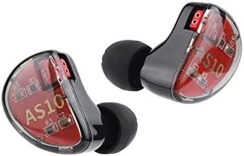 Linsoul KZ AS10 Hi-Fi Stereo Earbuds with 5 Balanced Armature Drivers – Premium Noise-Canceling In-Ear Headphones for Unmatched Sound Clarity, Detachable 0.75 mm Cable, Sleek Black Design for Comfort and Style