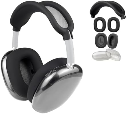 SOPROM Air Pods Max Premium Comfort Kit – Breathable Mesh Earpads, Protective Headband Cover, TPU Scratch-Resistant Case, and Silicone Grip Sleeves in Stylish Pink – Sweatproof Accessories for Ultimate Audio Enjoyment and Longevity