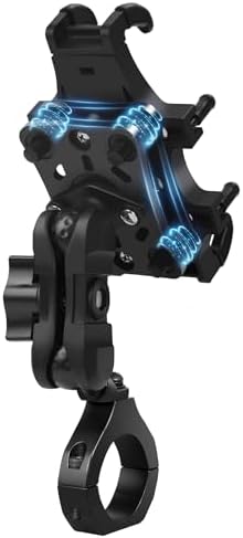 Heavy-Duty Anti-Vibration UTV Phone Mount with Aluminum Bracket – Adjustable Roll Cage Cell Phone Holder for 4.7-7.1″ Devices – Ultimate Stability for Off-Road Adventures and Rugged Terrain Navigation