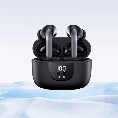 Unleash Your Audio Potential with Bluetooth 5.3 True Wireless Hi-Fi Stereo Earbuds – IPX5 Waterproof for Ultimate Durability, Ergonomic Fit for Active Lifestyles, 30-Hour Playtime with LED Battery Indicator & Convenient Wireless Charging Case – Ideal for Effortless Connectivity with Smartphones, Laptops, and TVs