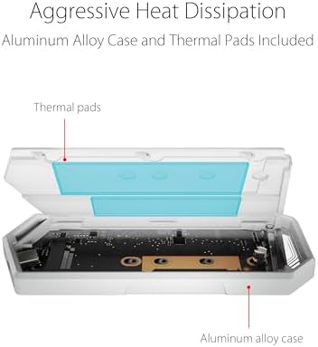 ASUS ROG Strix Arion White M.2 NVMe SSD Enclosure – Ultra-Fast USB 3.2 Gen 2 Type-C (10 Gbps) with Dual Cable Options & Thermal Pads for Optimal Cooling – Effortless Installation for PCIe 2280/2260/2242/2230 M Key/B+M Key SSDs – Perfect for Gamers and Professionals Needing Speed and Portability