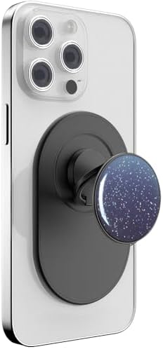 Sky Sparkle Blue Magnetic Phone Grip for Mag Safe | Innovative Finger Ring Holder & Kickstand | Effortless Wireless Charging Compatibility & Maximum Stability | Stylish i Phone Accessory for Hands-Free Usage & Enhanced Device Control