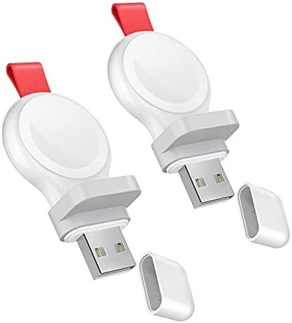 i.VALUX Dual Pack Magnetic Portable Charger for Apple Watch – Lightweight Wireless Quick Charging Solution for Series 1-10, Ultra, SE, and Nike+ – Ideal Travel Accessory for On-the-Go Power and Seamless Connectivity