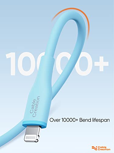 Elevate Your Charging Game with the 6 FT USB to Lightning Cable – MFi Certified Liquid Silicone Design for i Phone 14/14 Pro/13/13 Pro/12 Pro Max/12/11/X/XS/XR/8 Plus & Air Pods Pro – Tangle-Free, Fast Charging Convenience in Vibrant Blue