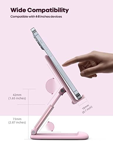Lamicall Pink Phone Holder, Desk Accessories – Rose Gold Pink Office Cell Phone Holder, Desktop, Office Desks Accessories, Desk Decor for Women, for iPhone, 4-8” Phone – Enhanced Compatibility and Speed