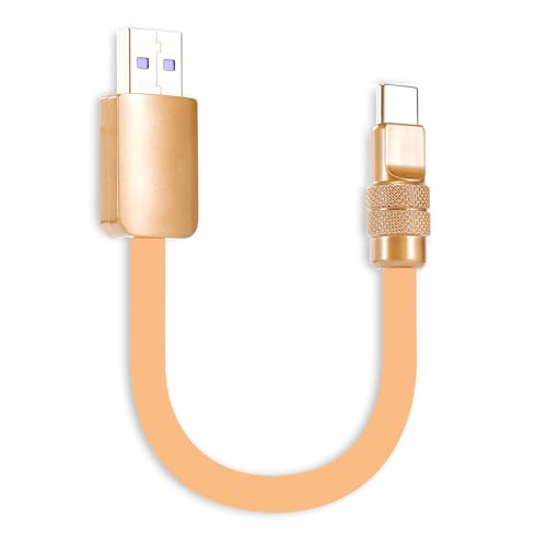 chubbycable Cute Chubby – 240W Short USB-C Cable Power Bank Fast Charging Cable Silicone Charger Cord Compatible with iPhone 16/15 Series, Desert Titanium+Desert Titanium, Type-C to Type-C, 20 inch – Enhanced Compatibility and Speed