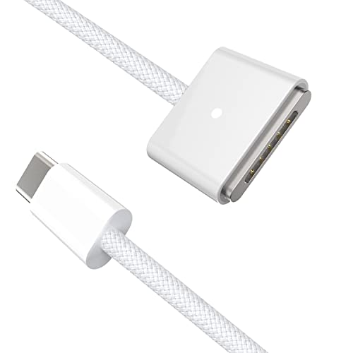 AJJ 140 W USB-C Magnetic Charging Cable – 2 m Nylon Braided for Mac Book M1 M2 M3 (2021-2024) – Fast, Reliable, and Stylish Charging Solution for On-the-Go Users