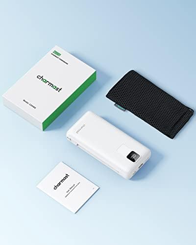 Charmast Ultra-Fast 20000 m Ah Portable Charger with Integrated Cables and Wall Plug – Universal Compatibility for i Phone 16/15/14/13, Samsung, Google, i Pad – Sleek Design, Rapid 20 W USB-C Power Delivery for On-the-Go Charging Solutions