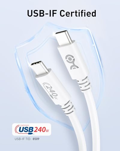 High-Performance 240 W USB C Cable – 9.8 ft Fast Charging & Data Transfer Cord for Mac Book, i Pad Pro, XPS, Surface Pro – Durable, Flexible Design Ideal for Home & Office Use – Essential Accessory for Tech Professionals and Enthusiasts