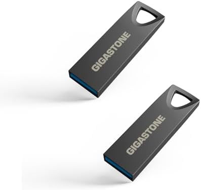 GIGASTONE Z90 128 GB USB 3.2 Gen1 Flash Drive 2-Pack – Waterproof Mini Fit Metal Thumb Drive for Fast Data Transfer, Reliable Storage Solution with USB 2.0/3.0/3.1 Compatibility – Perfect for Professionals and Students