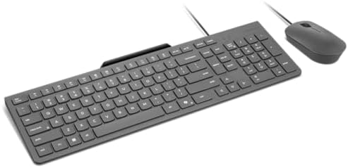 Lenovo 300 USB Wired Keyboard – Ergonomic Full-Size Design with Adjustable Tilt for Ultimate Comfort, Spill-Resistant & Compatible with Windows 7/8/10 – Enhance Your Typing Experience with Reliable Performance and Sleek Black Finish