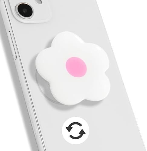 Coral Floral Daisy Phone Grip & Fidget Spinner – Mag Safe Compatible Lightweight Accessory for Enhanced Stability, Stress Relief, and Effortless One-Handed Use – Stylish and Durable Magnetic Stand for i Phone Users
