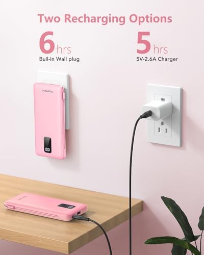 Ultimate Charmast 10,000 m Ah Portable Power Bank with Integrated Cables & Wall Plug – Fast Charging Essential for i Phone 16/15/14/13, Samsung, i Pad, and More – Unmatched Convenience for Travelers and On-the-Go Professionals