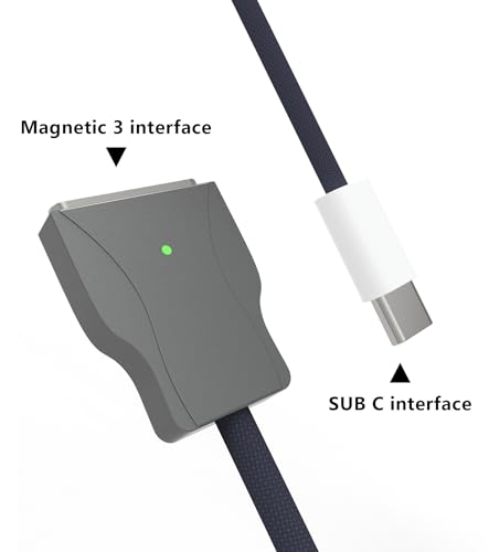 Elevate Your Charging Experience with the 6.6 FT USB C to Magnetic 3 Charging Cable – Perfectly Compatible with Mag Safe 3 & Mac Book Models (2021-2024) – Midnight Black, Fast Charging & Durable Design for Effortless Connectivity and Enhanced Port Protection