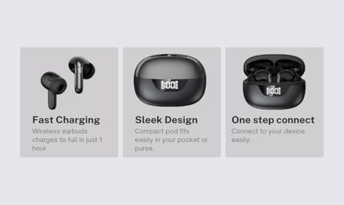 Experience Ultimate Audio Freedom with Advanced Bluetooth 5.3 Wireless Earbuds – 80 Hours of Playtime, Superior Noise-Cancellation, and Waterproof Design for Active Lifestyles, Quick USB-C Charging, Compatible with Android & i OS Devices