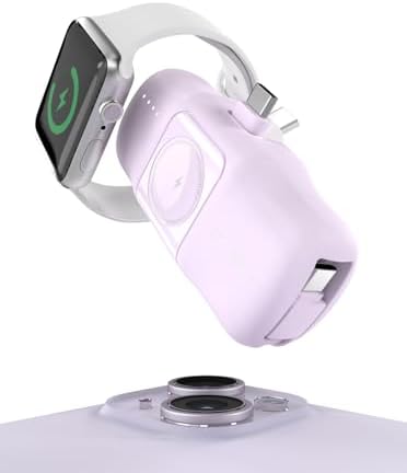 Travel Essentials Dual Mini Power Bank Set – 4500 m Ah Portable Charger for i Phone 14 & Apple Watch – Compact Fast Charging Solution in Sleek Black & White – Ideal Travel Accessory for On-the-Go Tech Users