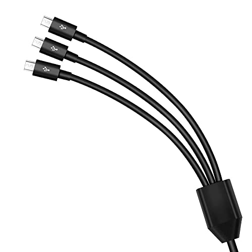 Herfair 6-Way Micro USB Splitter Cable – 4.92 FT Multi Charging Cord for Enhanced Device Connectivity and Fast Data Transfer – USB 2.0 Type A Male to 6 Micro USB Male Adapters – Universal Compatibility for Smartphones, Tablets, and More