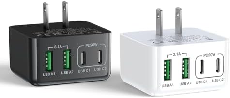 Aioneus 40 W USB C Fast Charging Block – 4-Port Dual PD & QC Wall Charger for i Phone 11-16, i Pad & Samsung Devices – Compact, High-Performance Power Adapter with Enhanced Safety Features for Home & Travel