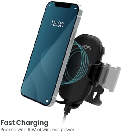Wireless Car Mount with 15 W Fast Charging – Versatile 3-Way Mount for Dash, Window, or Vent – Enhanced Smartphone Compatibility for Safe Driving Experience