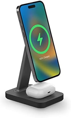 Mophie Snap+ 15 W Wireless Charger – 2-in-1 Adjustable Charge Stand & Pad with Snap+ Adapter for Enhanced Compatibility, Steel Base for Durability, Perfect for i Phones, Air Pods, and Qi-Enabled Devices – Streamline Your Charging Experience with Fast, Tangle-Free Power