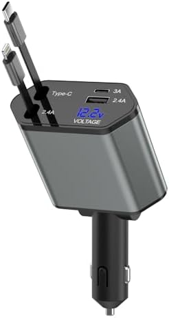 i Phone 14 Dual Port Fast USB C Car Charger | Apple MFi Certified 38 W Quick Charge Adapter with 2 Lightning Cables | Sleek Metal Design for Optimal Durability and Compatibility with i Phone 14, 13 Pro Max, Mini, 12, 11 & Air Pods | Reliable On-the-Go Power Solution for Busy Lifestyles