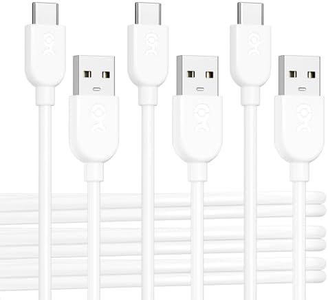 Ultra-Flexible 10 FT USB A to USB C Cable Set – 3-Pack for Seamless Charging & Data Transfer | Compatible with i Phone 16/15 Pro Max Plus, Galaxy S23, Apple Car Play & Android Auto | Premium White Design for Maximum Versatility and Speed