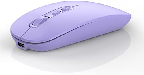Sleek Purple Bluetooth Wireless Mouse – Rechargeable Tri-Mode Multi-Device Companion for Laptops, Mac Books, i Pads & More – Silent Operation for Focused Workspaces – Lightweight Ergonomic Design for Ultimate Portability