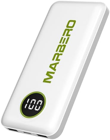 Ultra-Slim 10000 m Ah Portable Power Bank – MARBERO V18 High-Speed USB-C Charger for Multi-Device Charging – Lightweight, Durable Battery Pack for Samsung, Google, and Android Phones – Fast Charge Technology Ensures All-Day Power on-the-Go
