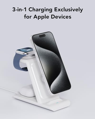 HATALKIN Advanced 3-in-1 Wireless Charging Hub: Ultimate Power Station for Apple Watch, i Phone 16/15/14/13/12 Pro Max/X/XS, and Air Pods Pro – Rapid Intelligent Charging in a Modern, Space-Saving Design for Effortless Home and Office Efficiency