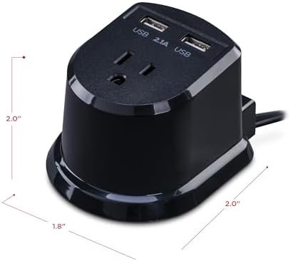 Cyber Power CSP105 U Professional Dual USB Power Station – Fast Charging Desktop Power Strip with Surge Protection for Home & Office Use, Compact Black Design for Enhanced Portability and Device Compatibility