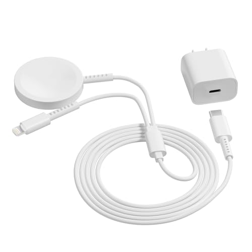 Elevate Your Charging Experience: Dual-Function 6 ft Magnetic USB C Charger for Apple Watch & i Phone 15/16 – High-Speed 20 W Power Block Included, Effortless Magnetic Alignment for All Series, Ideal for Home and Travel Use