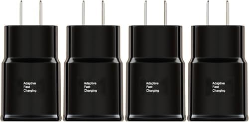 Samsung Adaptive Fast Charging Wall Charger 4-Pack – Ultimate Quick Charge Adapter for Galaxy S24/S23/S22/S21/S20/S10/S9/S8/S7/S6 Edge/Note 10/9/8 & LG Devices – Enhanced Portability & Safety Features for Rapid Power Delivery
