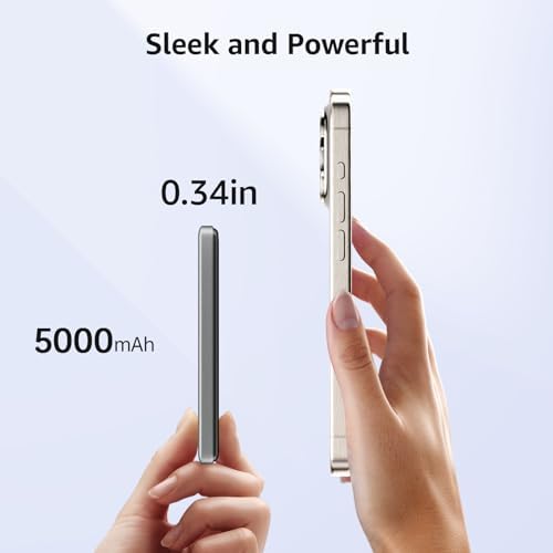 Ultra-Slim 5000 m Ah Mag Safe Power Bank – Advanced Wireless Charging for i Phone 15/14/13/12 Series, Lightweight & Portable Battery Pack for Fast On-the-Go Power Solutions