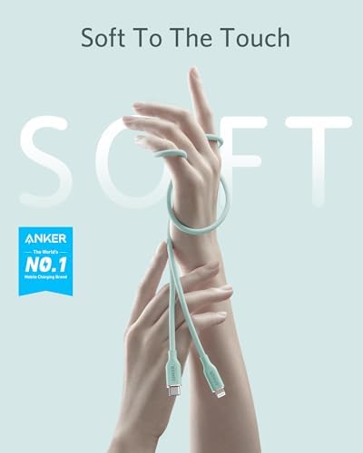Anker 6 FT MFi Certified USB C to Lightning Cable – Rapid Power Delivery for i Phone 13 Pro, 12 Pro Max, 12, 11, X, XS – Durable Misty Blue Charging Solution with Reinforced Connectors for Optimal Performance and Stylish Flexibility