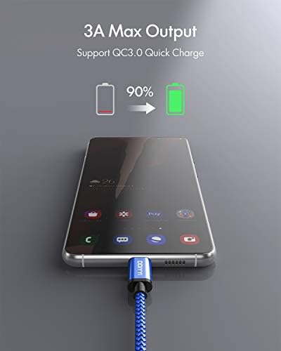 USB Type C Cable 5Pack (3/3/6/6/10FT), Nylon Braided USB C Cable Fast Charger Cord for iPhone 16/15, Samsung Galaxy S24 S23, LG V30 V20 G5 G6, PS5, Google Pixel, Redmi, HTC – Enhanced Compatibility and Speed